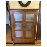 Antique-Style Oak Pie Safe w/ Punched Tin Panels
