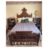 Antique Eastlake Style Walnut Full Size Bed Frame