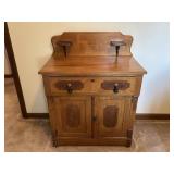 Antique Eastlake Style Walnut Washstand Cabinet