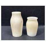 2 Onyx Stone Mini Vases Cream Tone