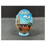Alsace Hinged Egg Trinket Box Village Scene