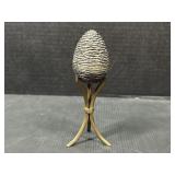 Textured Stone Egg w/ Brass Tone Stand