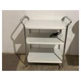 White Enamel Trolley Cart