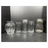 Clear glass vases