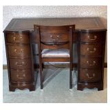 Leather Top Writing Desk w Chair
