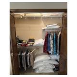 Contents Of Closet With Clothes, Blankets & More