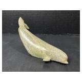 Green Stone Dolphin Statue