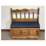 Wood Storage Bench w/ Cushion Seat
