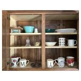 Contents of upper right cabinets