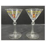 Pair Ile de Fleurs Stemmed Cocktail Glasses