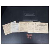 WWII War Ration Books & OPA Tokens Set