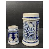 German Blue & Gray Beer Steins