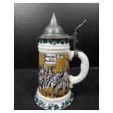 German Beer Stein Western Germany Pewter Lid