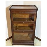 Very Nice Vintage Oak 3 Stack Barrister Bookcase