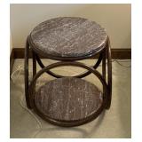 Accent Side Table With Marble