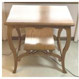 Oak Side Table w Magazine Shelf