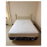Full Size Bed w Brass Headboard & Mattress