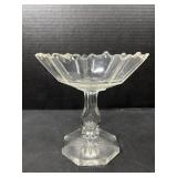 Clear glass pedestal bowl