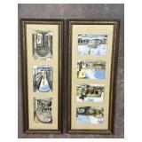 Framed Italian Scene Prints WWII Postcards