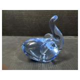 Blue Art Glass Elephant Figurine