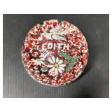 Art Glass Paperweight Edith Floral Design