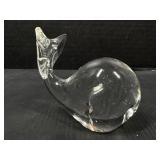 Clear Art Glass Whale Figurine