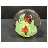 Art Glass Paperweight Koi Fish Aquarium