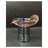 Art Glass Iridescent Ruffled Vase