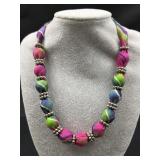 Orvis sporting traditions printed fabric necklace