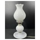Milk Glass Hobnob Electric Lamp