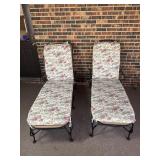 2 Patio Wrought Iron Lounge Chairs