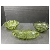 Floral Green Glassware