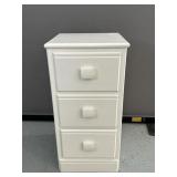 White 3 Drawer Side Table