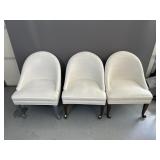 3 White Rolling Chairs