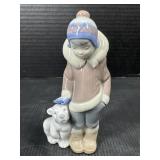 Lladro "Eskimo Boy with Pet" Figurine