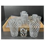 Black and White Striped Glasses