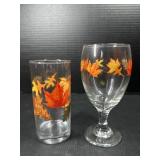 Set of Fall Leaf Glasses - 6 of each