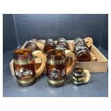 Brown Glass barrel Cups