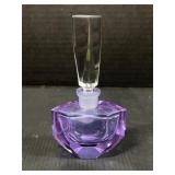 West Germany Purple Cut Glass Perfume Bottle