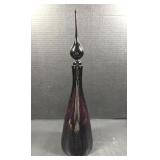 Mid Century Amethyst Glass Decanter w/ Stopper