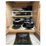 Black Glass Set of dishes