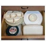 Clear and White Tupperware