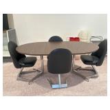 Modern Oval Dining Table w/ 4 Swivel Chairs
