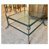 Custom Glass Coffee Table w/ Horse Hames legs
