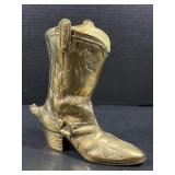 Brass Cowboy Boot Planter Made in Korea