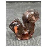 Art Glass Squirrel Figurine Brown Tone
