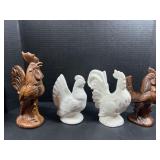 Ceramic chickens & roosters