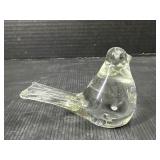 Clear Art Glass Bird Figurine