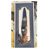 Hand Painted Eagle Feather Shadow Box Art