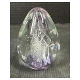 Bullicante Art Glass Paperweight w/ Purple Tint